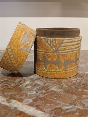Fortuny Style Fabric covered Canister